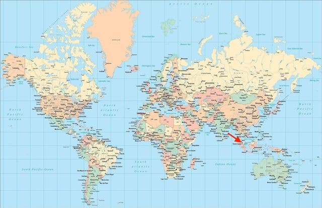 吉隆坡在世界地图上的位置