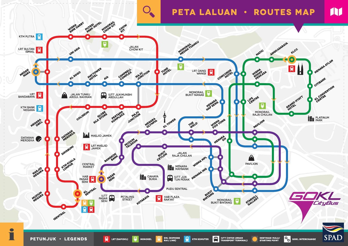 吉隆坡(KL)巴士站地图