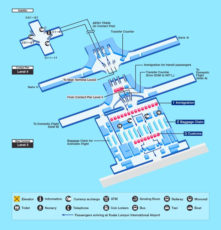 吉隆坡(KL)机场航站楼地图