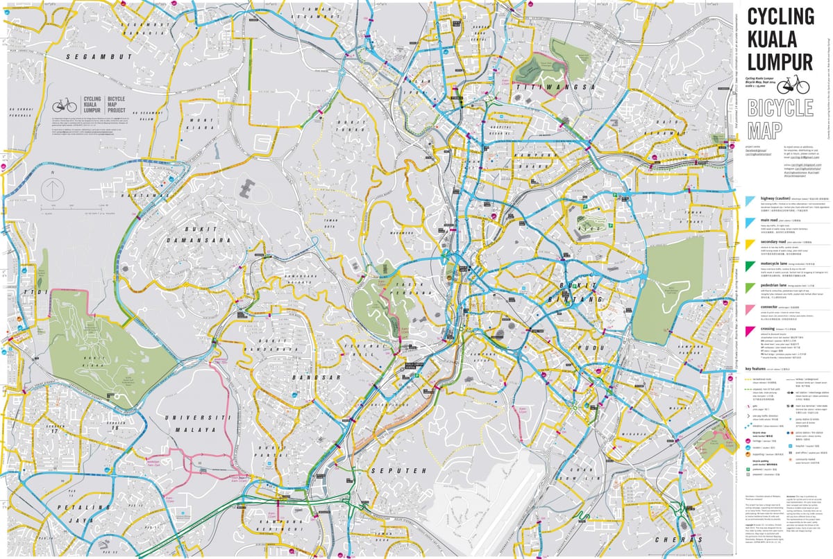 吉隆坡(KL)自行车道地图