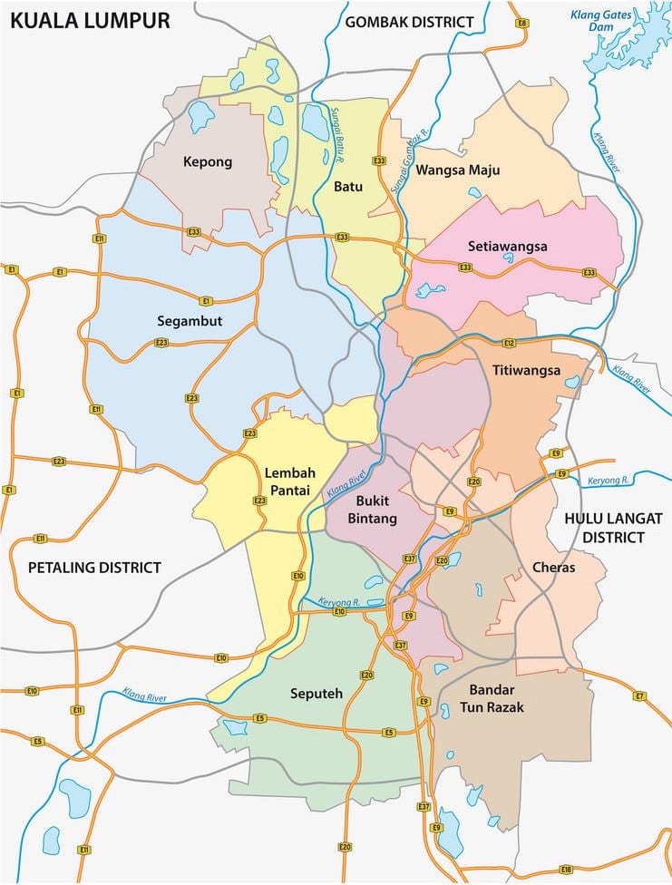 吉隆坡(KL)道路地图